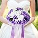 vLoveLife Wedding Bouquet For Bride, 8 x 11 inch Purple Rose Flower Bouquet for Bridal, Holder Bouquet for Bride, Bouquets for Bridesmaids, Ceremony Decor & Photo Props & Wedding Favors Flower Bouquet