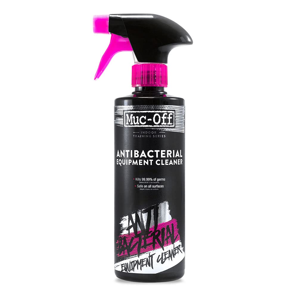 Muc-Off Antibacterial Equipment Cleaner, 500ml - Sanitiser for Indoor Bike Trainer and Exercise Bike - Antibacterial Spray for Home Gym Equipment