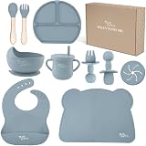 Yum Yum's Baby Weaning Set 10 Pieces Suction Plate Bowl Bib Cup Cutlery