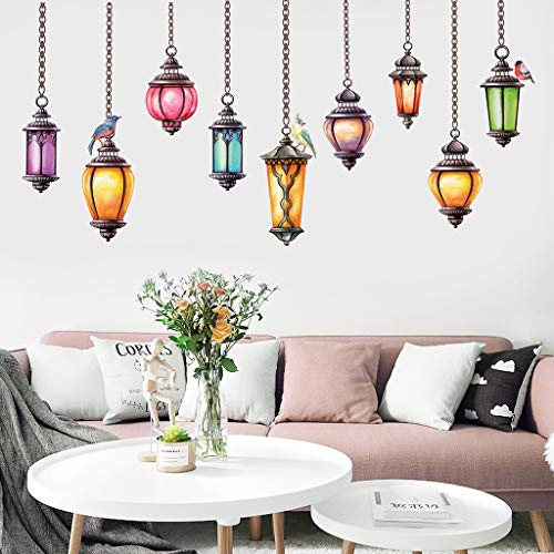 ☀ Dergo ☀ New DIY Removable Pendent Lamp Bedroom Living Room Wallpaper Wall Sticker