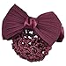 SODIAL(R) Burgundy Bowknot Snood Net Barrette Hair Clip Bun Cover for Woman