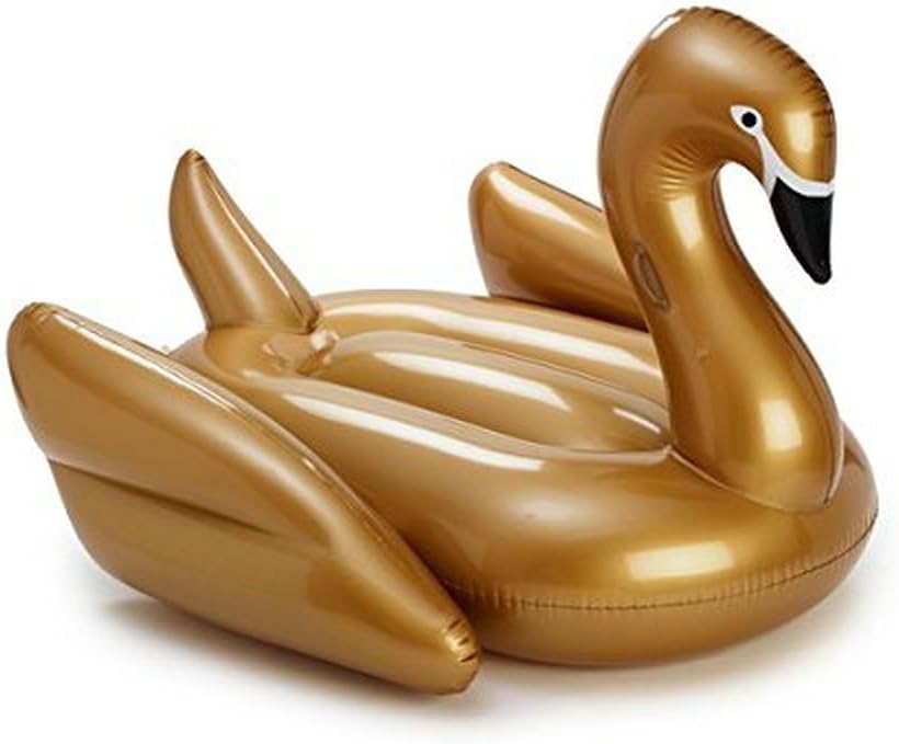 Yhsatpow Giant Inflatable Rose Golden Swan Pool Float Inflatable Float Toy 75" (190cm)