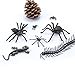 FUNLAVIE 10PCS Plastic Spiders Realistic Bugs Scary Creepy Rubber Prank Gag Gifts for Halloween Decorations