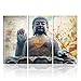 Buddha Wall Art Zen Canvas Print Buddha Statue with Lotus Flowers Pictures Patina Painting Framed Modern Home Decor for Living Room 24x36inch