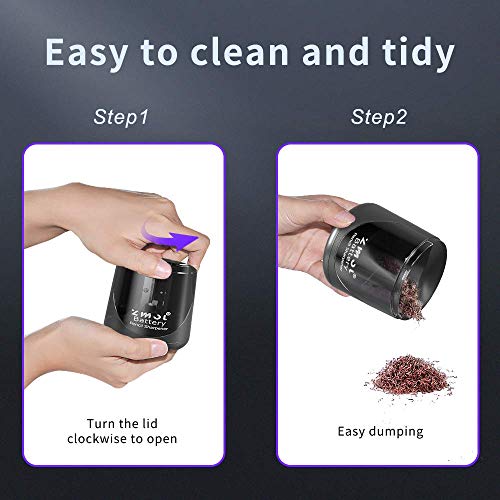 ZMOL Battery Powered Electric Pencil Sharpener,Small Battery Operated Colored Pencil Sharpeners Portable for Kids,Fast Sharpen, Suitable for No.2/Colored (6-8mm), School/Classroom/Office/Home Black