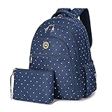 Waterproof Canvas Mummy Diaper Backpack Fit Stroller Small Bag Set for Mom Dad (BLUE)