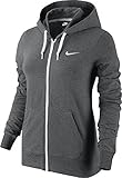 New Nike Women's Jersey Full-Zip Hoodie Charcoal Heather/White Small