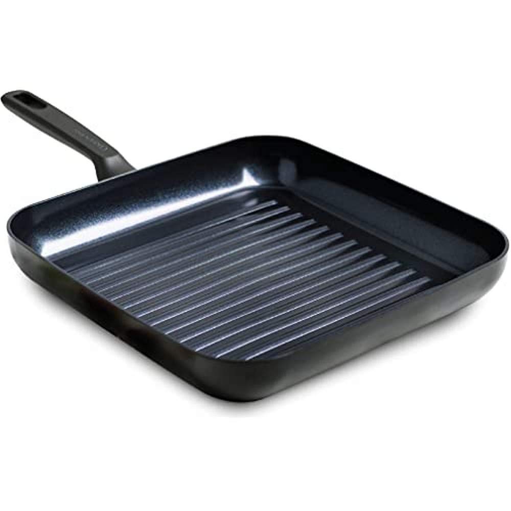 GreenPan Memphis Healthy Ceramic Non-Stick 28 cm Grill Pan, PFAS Free,Induction, Oven Safe, Black