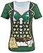 Funny World St Patricks Day Shirt Women's Leprechaun Costume Irish Clover T-Shirts, Medium, Green