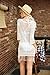 DQdq Women's Crochet Tassel Bathing Suit Cover Up White M