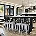 Yaheetech 24 Inches Metal Bar Stools High Backless Indoor/Outdoor Counter Height Stackable Stools Kitchen Counter Chair Island Set of 4 Silver, 331 lb