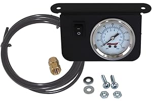 Kleinn Air Horns 1301 Illuminated 160 PSI Single Needle Dash Panel Gauge Kit with ON/Off Switch
