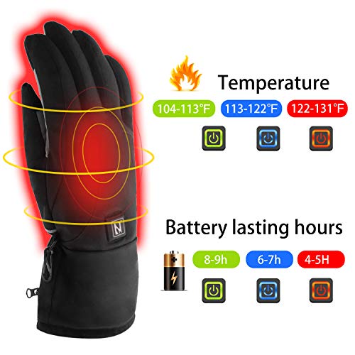 Heated Gloves for Men Women, Winter Raynauds Disease Waterproof & Windproof Work Gloves, Motorcycle Hunting Fishing Riding (XXL/XXXL)