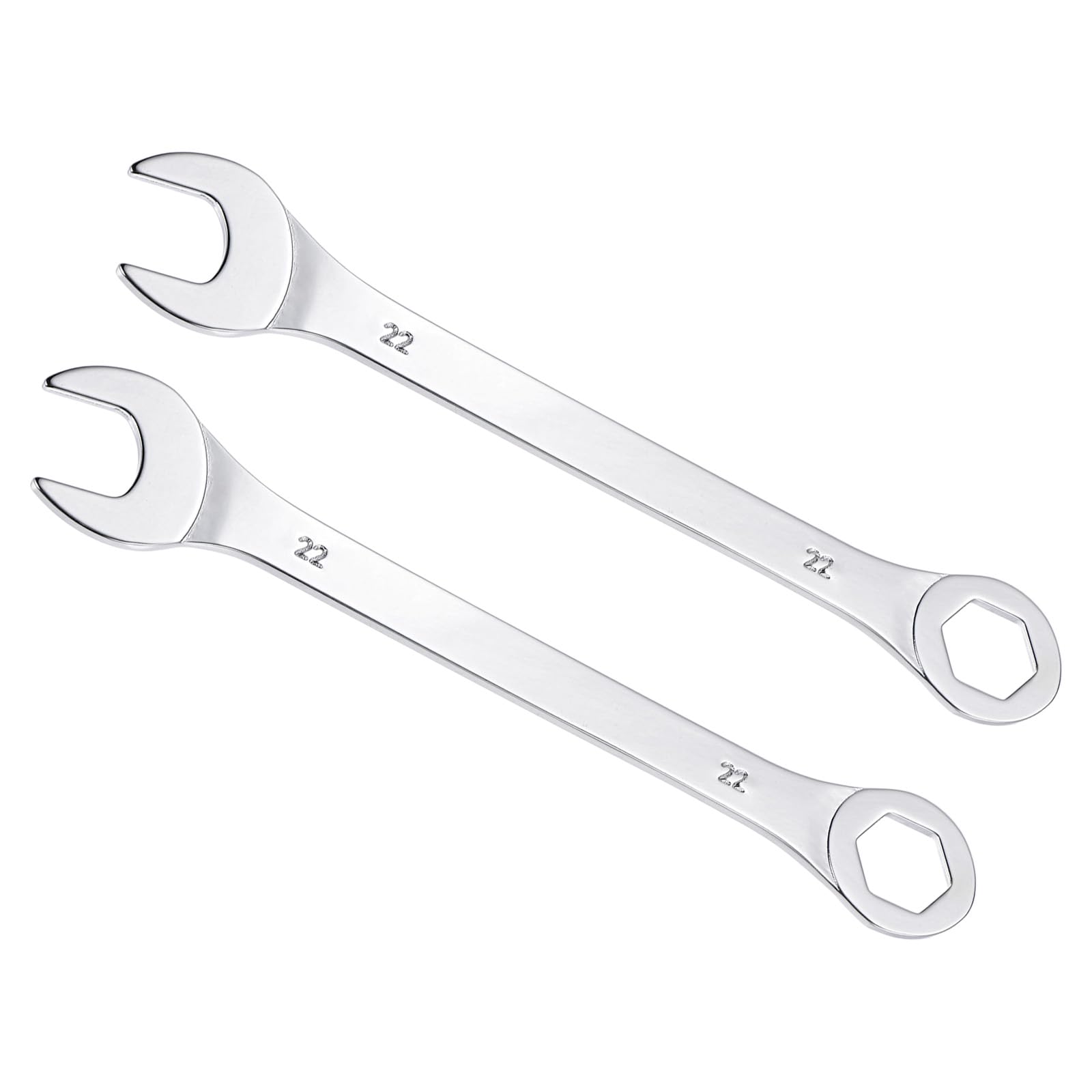 CoCud Combination Wrench, 22mm Metric Box Open End 6-Point Design 15-Degree Offset, Double Ended Box and Open End - (Applications: for Repairs), 2-Pieces