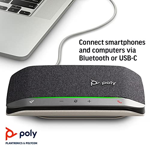 Poly - Sync 20 USB-C Personal Smart Speakerphone (Plantronics) - Connect to Cell Phone via Bluetooth and PC/Mac via USB-C Cable - Works with Teams, Zoom & More