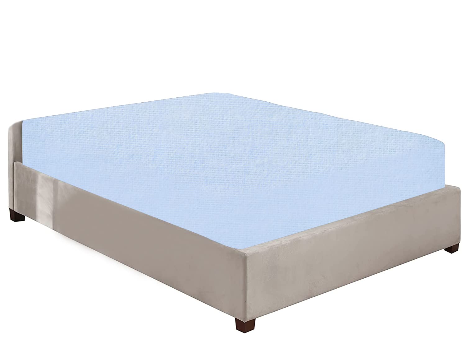 100% Brushed Cotton Flannelette 40CM/16" Extra Deep Fitted Sheets in 12 Colours (Sky Blue, Super King) โ image 1