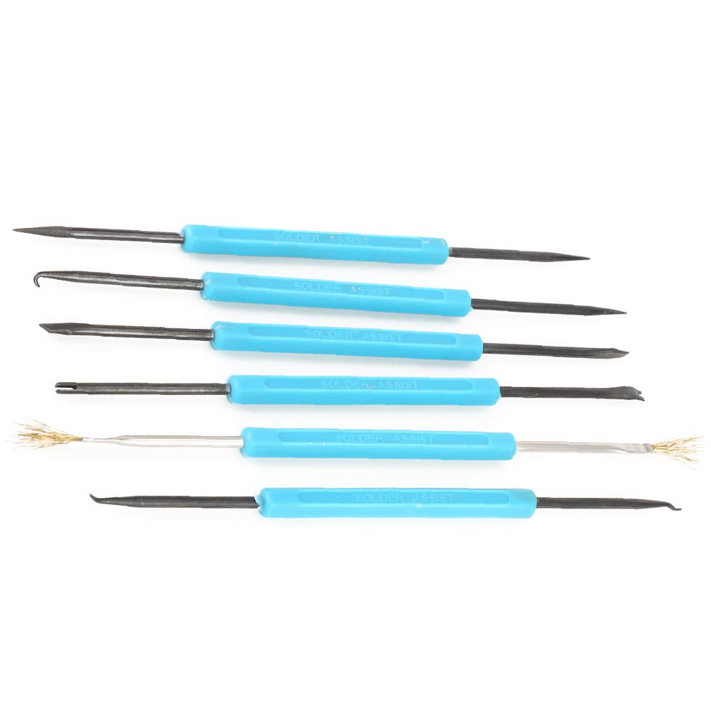Mxtech Soldering Pick Set, Double-Headed Soldering Aid Tool, 6 Pieces, Portable, Pencil Style, Electronics Repair