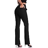 DAYOUNG Bootcut Yoga Pants for Women Tummy Control Workout Bootleg Pants High Waist 4 Way Stretch Pants