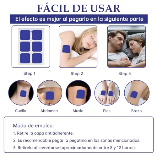 60 Parches para Dormir, Parches de Acción Rápida para Ayudar a Dormir Para Hombres y Mujeres, Sleep Patches Ingredientes 100% Naturales, Aliviar la Fatiga Física y la Ansiedad