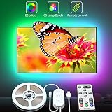 LED TV Backlights with Remote, Govee RGB LED Strip Lights USB Powered, 6.56ft Music Sync Lights for 40-60inch TV, 5050 LEDs, 20 Colors Changing Lights, 3M Tape and 5 Support Clips Included