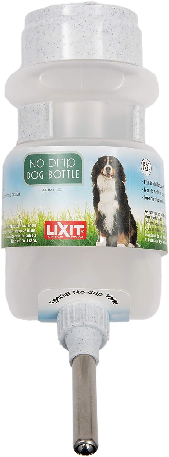 Lixit Top Fill NO-Drip Water Bottles for Dogs. (44 FL Oz (Pack of 1), White)