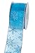 LaRibbons Snowflake Wired Sheer Glitter Ribbon, 2-1/2-Inch by 25-Yard Spool, Turquoise
