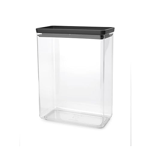 Brabantia TASTY+ Stackable Canister | XXL Airtight Food Storage Container with Silicone Lid Seal for Kitchen | Jar for Dry Food & Wet Food, Sugar, Flour | 1.4 gal Capacity | Dark Gray - Amazon deal for $17.76