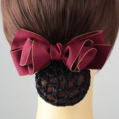 usongs Career flower head nurse hairnet hotel stewardess Bank headdress flower hairpin Korean head ornaments with string bag