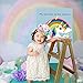 AerWo Large Pin The Horn on the Unicorn Party Game, Rainbow Unicorn Party Games with 24 Sticker Horns and Eye Mask for Kids Birthday Party Decorations, Unicorn Party Supplies