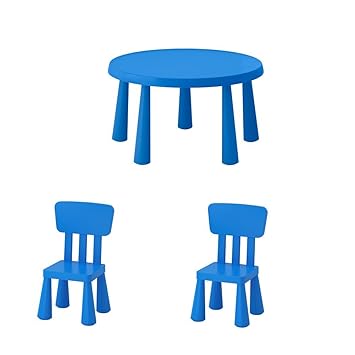 IKEA MAMMUT Kindertisch und 2 Kinderstühle in weiß; für ...