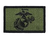 USMC EGA Patch Fully Embroidered United States Marine Corps Tactical Velcro Morale Tags (Green and Black)