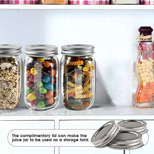 Masthome 6 Stück 500 ml Trinkgläser mit Deckel und Strohhalm Einmachglas mit Schraubverschluss Küche Mason-Glas ideal… – Bild 8