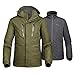 OutdoorMaster Men's 3-in-1 Ski Jacket - Winter Jacket Set with Fleece Liner Jacket & Hooded Waterproof Shell - for Men