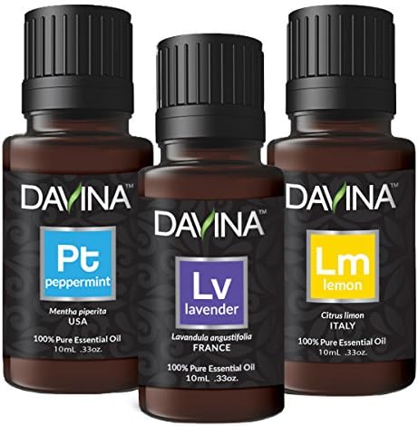 Lemon, Lavender & Peppermint 3 pc Introductory Essential Oil Kit by Davina