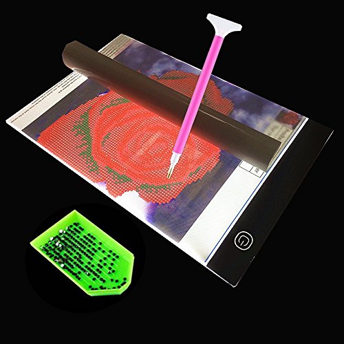 A4 Portable LED Light Tablet Pad Ultrathin 0.14in Apply to 5D Diamond Painting & DIY Oil Paint by Number Kit Cross Stitch Crystal Rhinestone Embroidery - Thumbnail 7