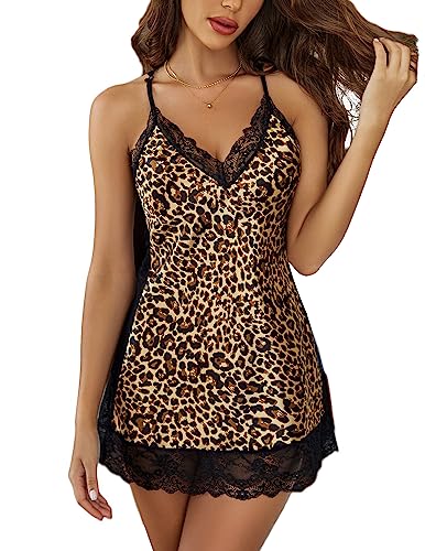 Avidlove Women Lingerie Satin Lace Chemise Nightgown Sexy Full Slips Sleepwear S-4XL