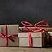 Resinta 327 Yards Raffia Twine Christmas Gift Packing Ribbon Craft Matte Raffia Paper for Christmas Gifts, Craft DIY Supply, Wrapping Hanging Tags, 3 Rolls, Red, Green, Craft