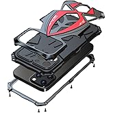 Lunivop Metal Compatible with for iPhone 13 Pro Max Case 6.7 inch 2021 with Screen Protector Silicone 360° Full Camera Protection Shockproof Phone Case Fundas Black Red