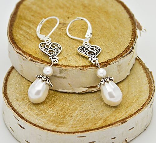 Teardrop Dangle Pearl Earrings for Wedding, Mother of the Groom Gift,Thank You Gift for Bridesmaids
