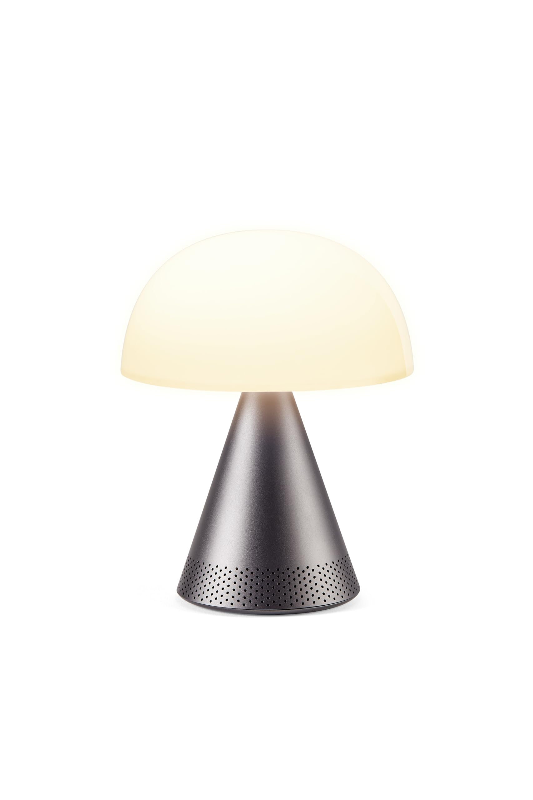 Lexon Mina L Audio 2 in 1 Mushroom Table Lamp and Wireless Bluetooth Speaker, 9 LED Color Mood Lamp for Bedrooms & Living Room & Music Player - Gun Metal — image 1