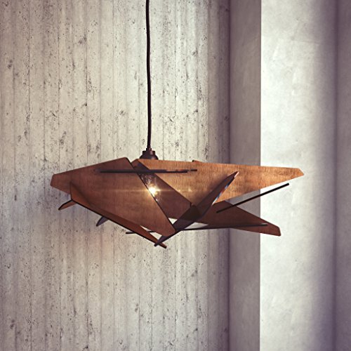 Wood Pendant Light - Modern Chandelier Lighting - Hanging Dining Lamp - Ceiling Light Fixture - Geometric Lamp - Minimal - Contemporary