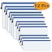 Selizo 12 Pcs Plastic Zip File Paper Document Folder Bags Storage Pouch with Assorted Sizes