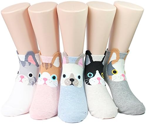 Socksense Puppy Cats Animals Women's Series Socks (Cats_5pairs)