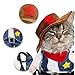 NACOCO Cowboy Dog Costume with Hat - Blue Cat & Small Dog (Medium)