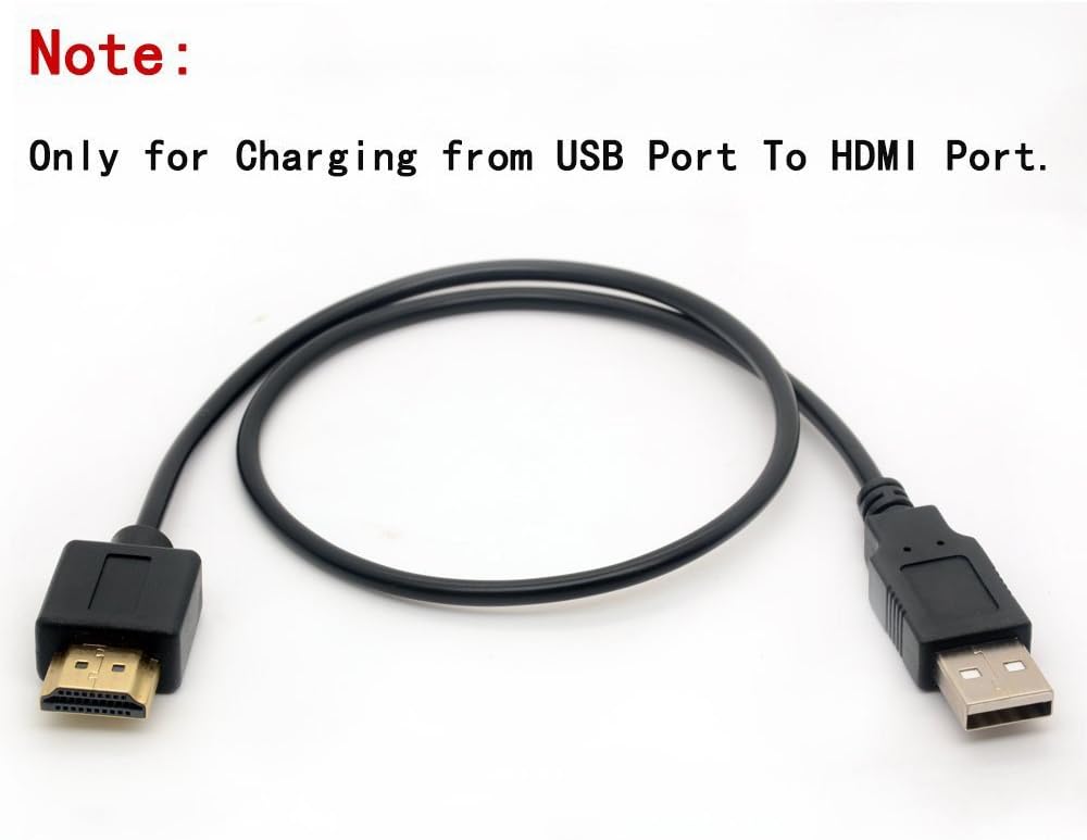 USB to HDMI Adapter Cable Cord - USB 2.0 Type A Male to HDMI Male Charging Converter (Only for Charging) (50 cm) - Image 3