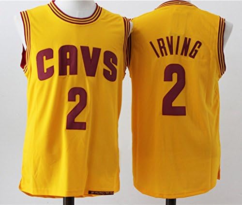 Mens Cleveland Cavaliers Kyrie Irving #2 Basketball Jersey Yellow XL