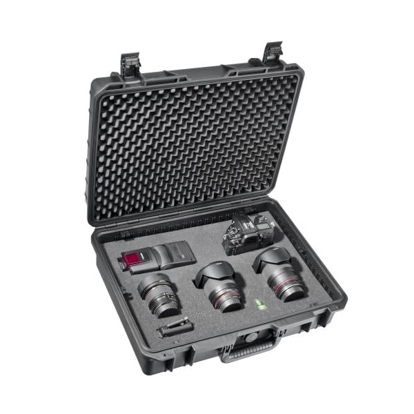 Mantona Outdoor Fotokoffer L - Wasserdichter Kamerakoffer 31L, staubdicht & stoßfest, großer Schutzkoffer inkl. Schaumstoffeinlagen, ideal für Kameras, Objektive & Zubehör (48.5x35.5x18cm)
