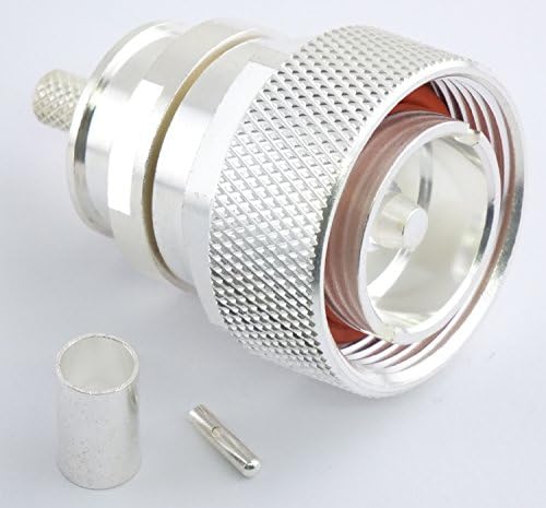 W5SWL ® Brand Premium Series DIN Male Silver Crimp RF Radio Connector for RG-8X Mini-8 and Low Loss Type 240 Series Coax Cable - by W5SWL ® Brand