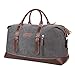 PRASACCO Oversized Canvas Duffel Bags for Men, Travel Tote Shoulder Handbag Weekend Bag for Women, Gray