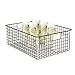 mDesign Metal Wire Food Storage Basket Organizer with Handles for Organizing Kitchen Cabinets, Pantry Shelf, Bathroom, Laundry Room, Closets, Garage - Concerto Collection - Bronze